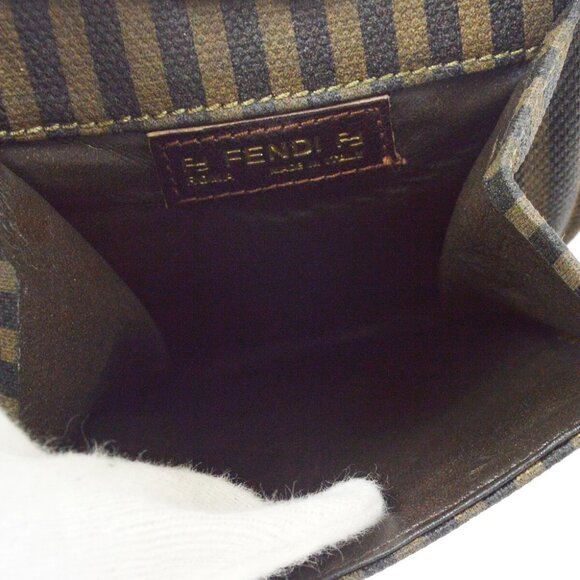Fendi Brown Pequin Pochette Shoulder Bag AK38037c - Picture 11 of 12
